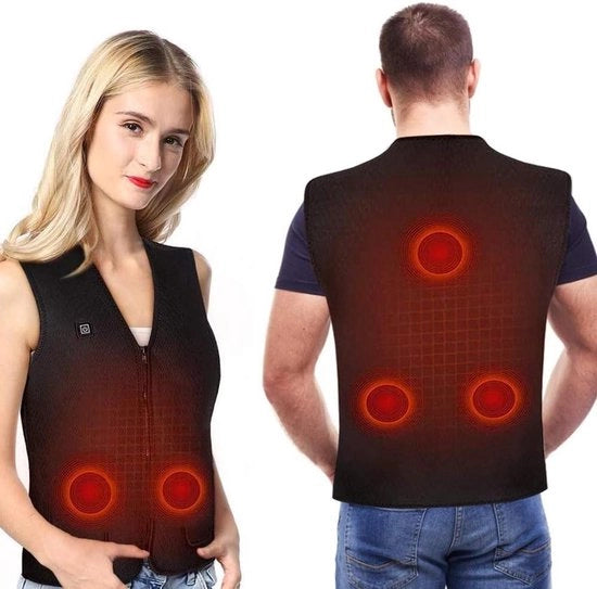 Vestone Elettrico per Uomo e Donna - Ricaricabile - Giacca di Calore per Esterno - Adatto per Sci, Escursioni, Campeggio e Pesca - Giacca Elettrica in 5 Taglie - Lavabile