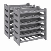 SET 12 CANTINETTE MODULARE PER 72 BOTTIGLIE  IMPILABILE PORTA BOTTIGLIE DI COLORE ARGENTO