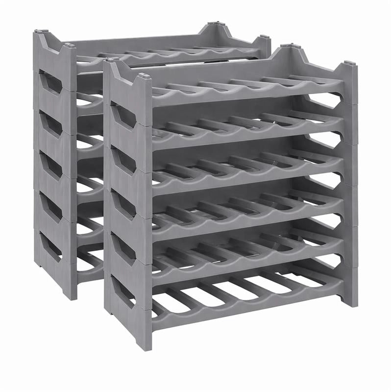 SET 12 CANTINETTE MODULARE PER 72 BOTTIGLIE  IMPILABILE PORTA BOTTIGLIE DI COLORE ARGENTO