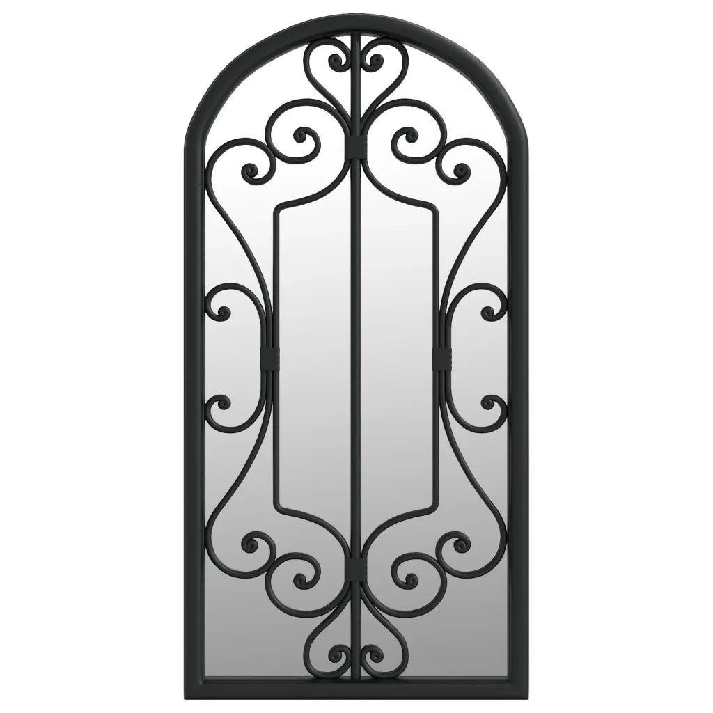 Specchio da Giardino Nero 70x30 cm in Ferro per Uso Esterno cod mxl 36870