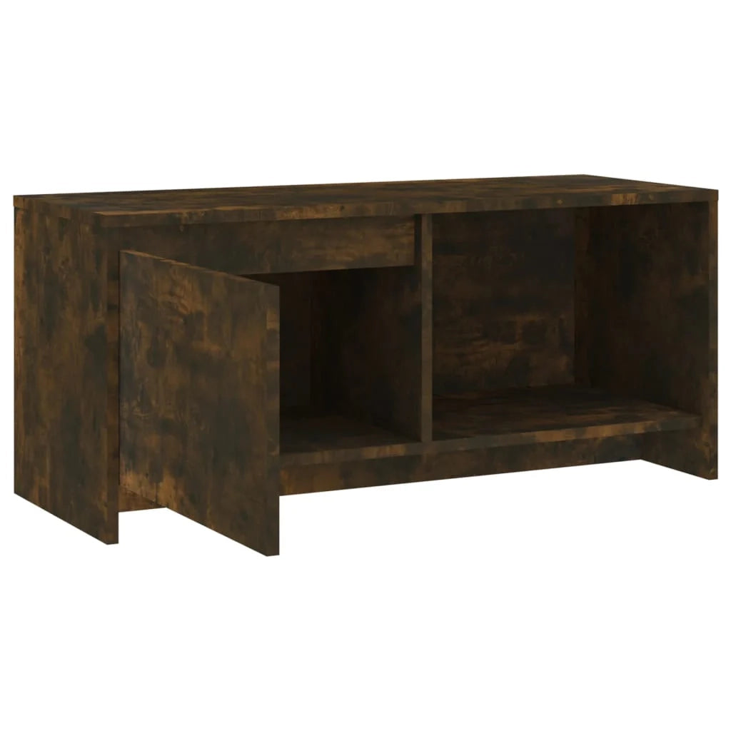 Mobile TV multimediale scaffale per televisione televisione buffet sala da pranzo soggiorno camera da letto rovere affumicato 90 x 35 x 40 cm derivati ​​del legno marrone 02_0027404