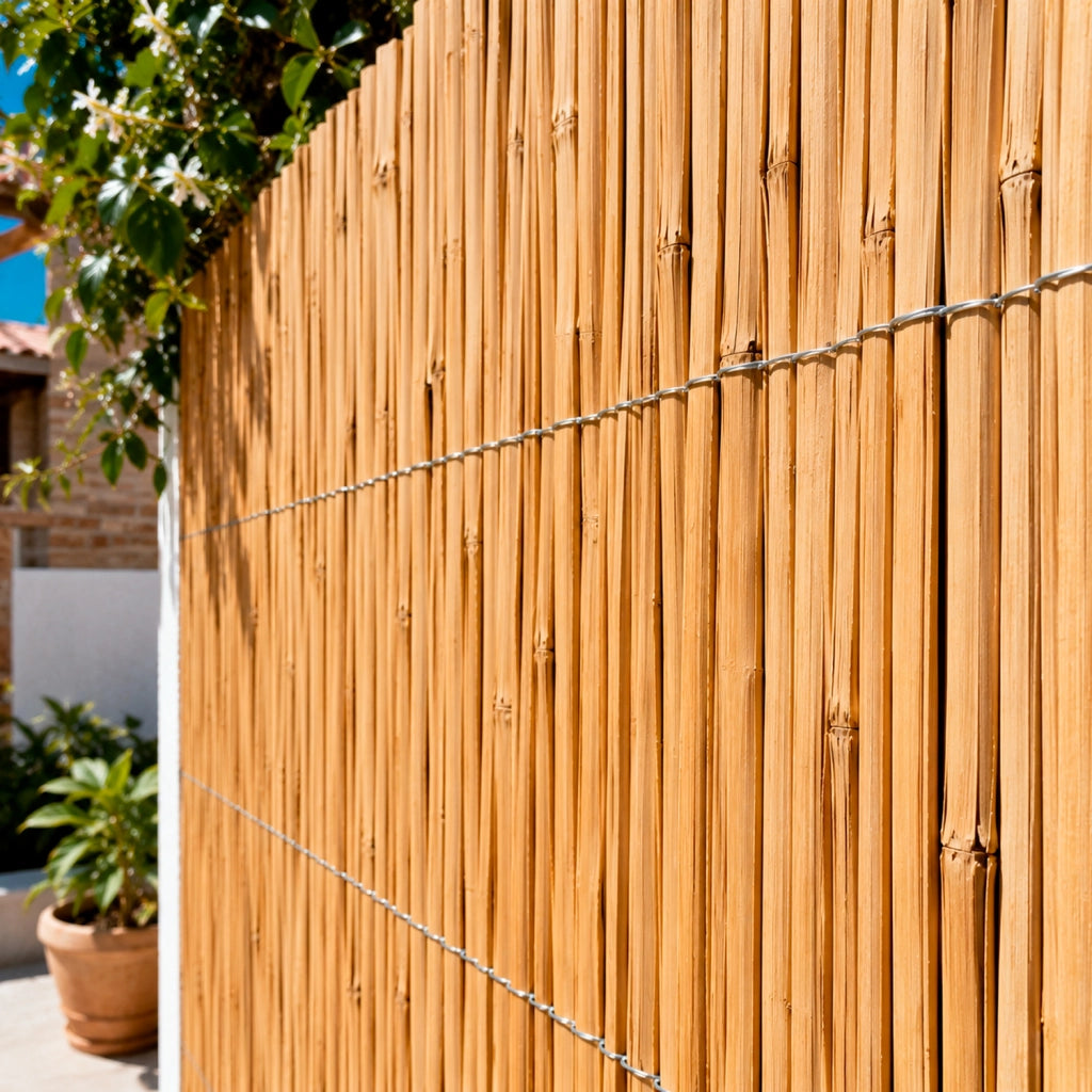 Recinto In Bamboo Spaccato Arella Per Delimitazione Spazi Esterni Pannelli Frangisole Naturali Stuoie Oscuranti Per Privacy Casa Facile Installazione 1 X 3 Metri