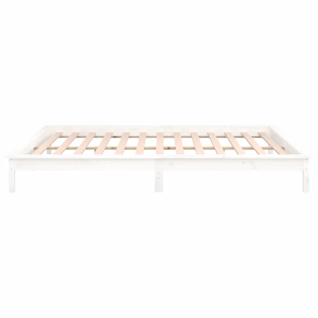 Giroletto con LED-Struttura Letto Bianco 120x200 cm in Legno Massello 977695