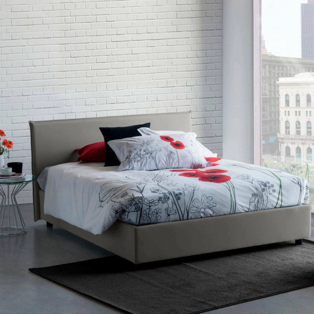 Letto Matrimoniale Arcan, Letto Matrimoniale Sfoderabile Made in Italy, Grigio