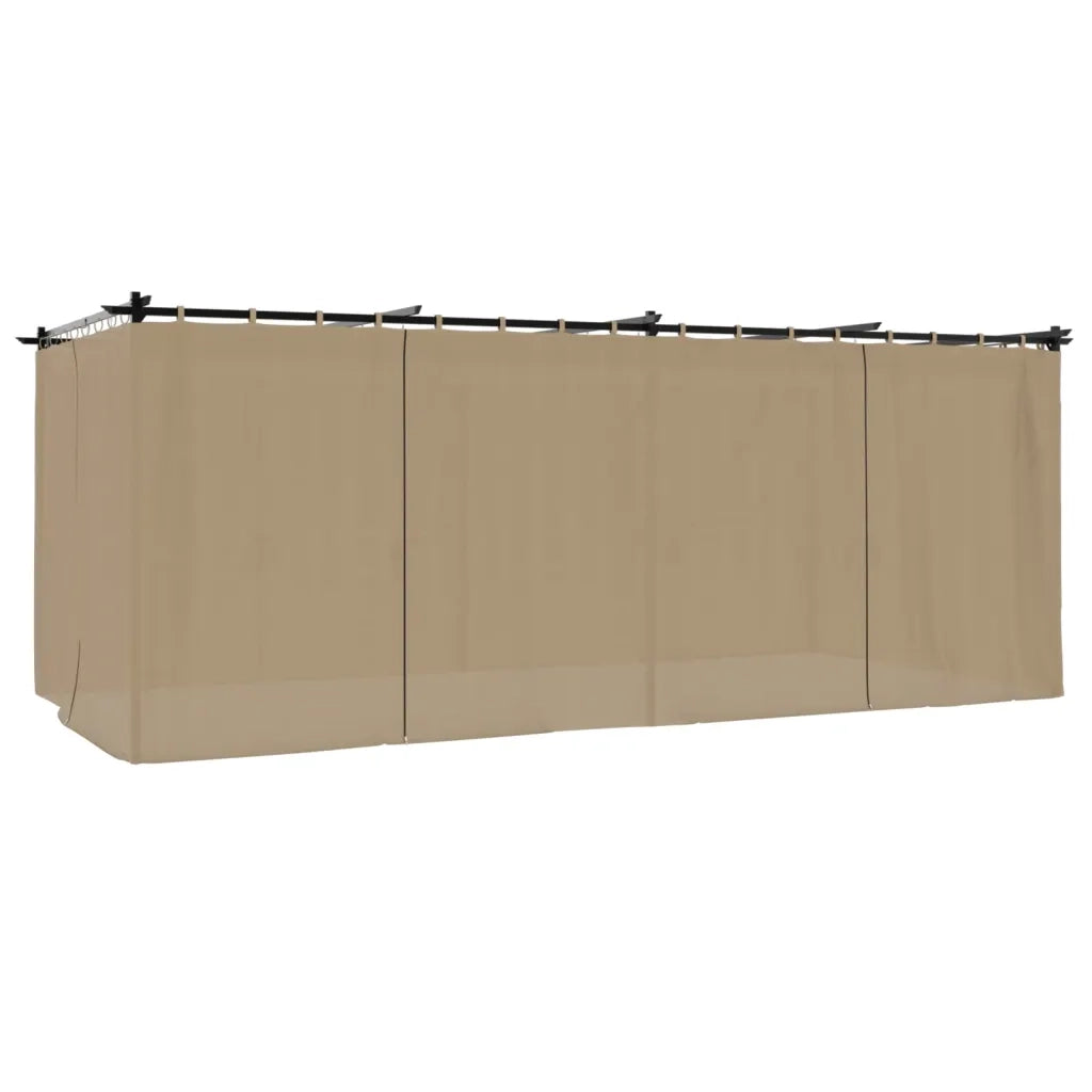vidaXL Gazebo con Tende Tortora 6x3 m in Acciaio