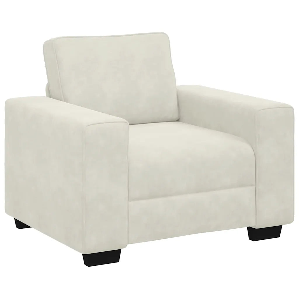 vidaXL Divano Sedia Crema 60 cm Velluto