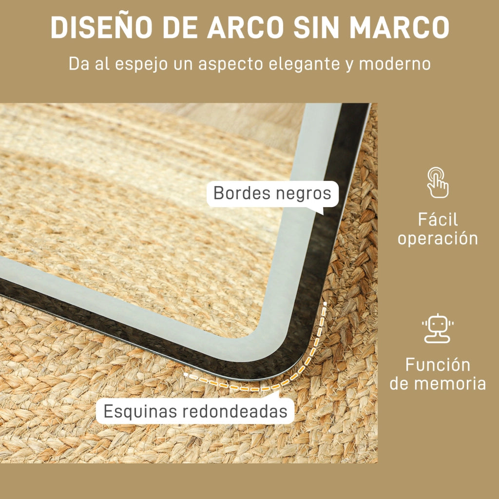 Specchio da Terra con Luce LED ¨C Xylo ¨C 150x40 cm Illuminazione 3 Colori Touch Intelligente Nero