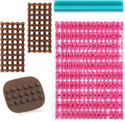 Stampe per Ceramica e Terra in Rosso e Marrone - Progetti DIY, 2 Set di Strumenti Plastici per Stampi di Lettere e Numeri per Terra - Piccole Stampe per Dolci per Dolci