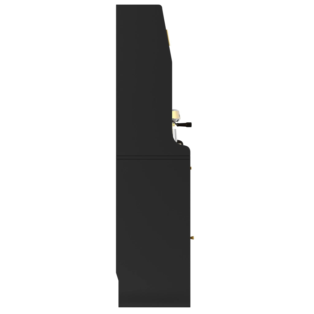 ARMADIO ALTO 120x40x180 cm Nero con LED e 2 cassetti