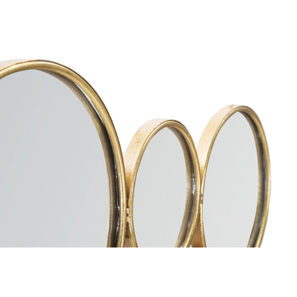 Decorazione in Metallo 3D Cerchi 24, Oro, Metallo, 100x2,3x51,5 cm