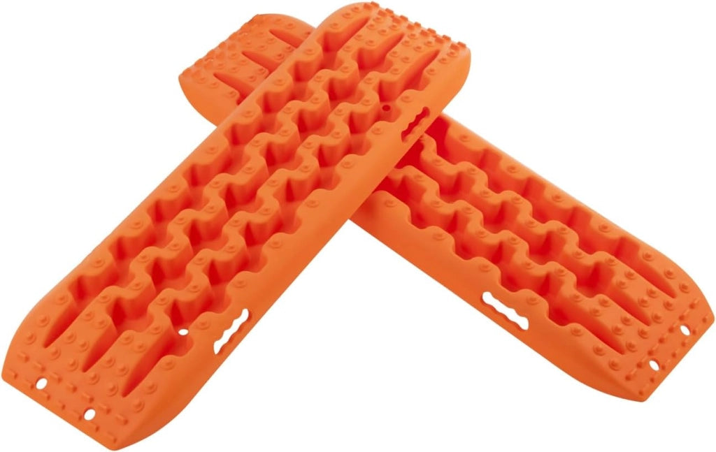 Lamiere di sabbia, 2 pezzi, aiuto di avviamento per fango, sabbia e neve, Recovery Board Offroad 10T carico, scala per pneumatici per fuoristrada, camper, auto, camion (arancione, 107 x 31 x 7