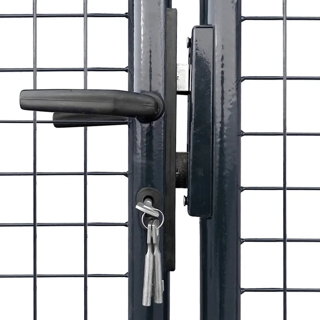 Cancello per Giardino in Acciaio Zincato Grigio 400x175 cm  cod mxl 49919
