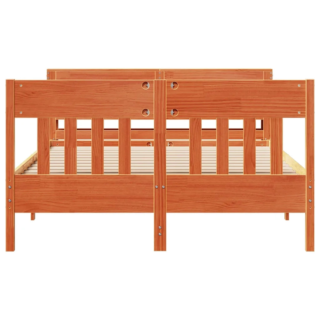 Letto senza Materasso Marrone Cera 140x190 cm in Legno di Pino 3306278