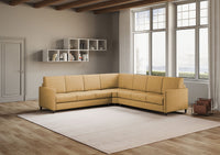 Divano Angolare 7 Posti 281x281x85 cm Karay in Tessuto Ocra