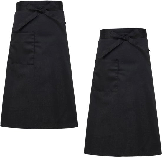 2 pezzi di grembiule nero, per catering, grembiule da cucina, grembiuli per chef, 69 x 68 cm, per ristoranti, caffetterie, pasticcerie, pittura