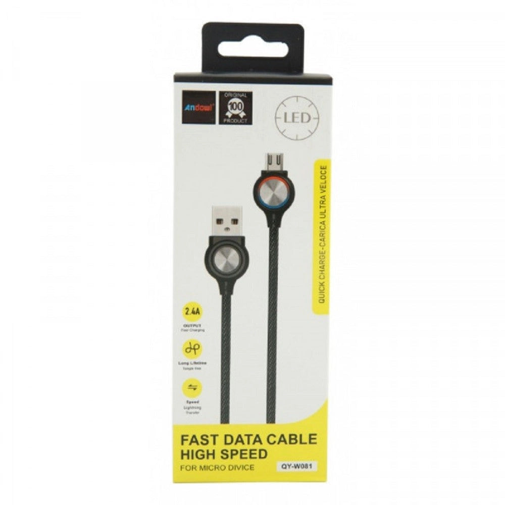 Trade Shop - Cavo Micro Usb A Usb2.0 2.4a Con Indicatore Led Dati Carica Ultra Veloce Qy-w081 -