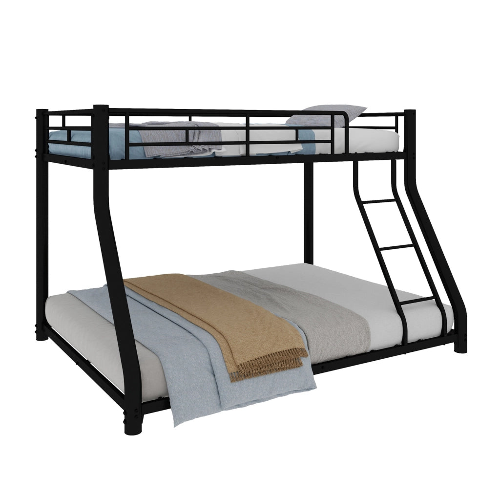 Letto a castello in ferro nero 90x190 e 140x190 cm