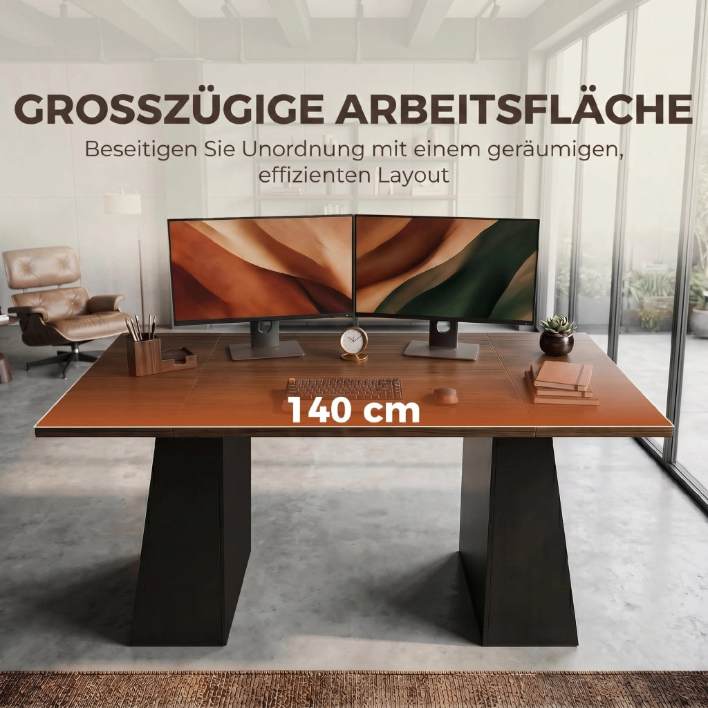 Scrivania con 4 ripiani aperti ¨C Xylo ¨C stile industriale 140 cm marrone nero