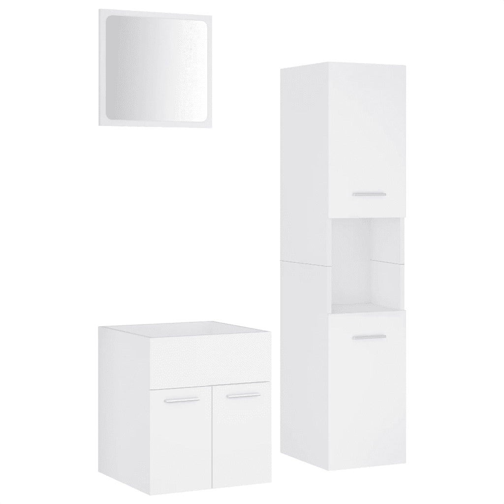 Set Mobili da Bagno Bianco in Truciolato