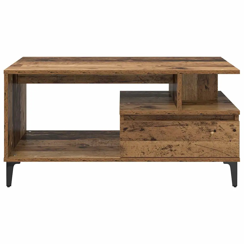 Tavolino da salotto con cassetto Legno vecchio 90 x 49 x 45 cm