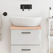 Piano Bagno 40x30x(2-4) cm in Legno Massello Non Trattato 3155994