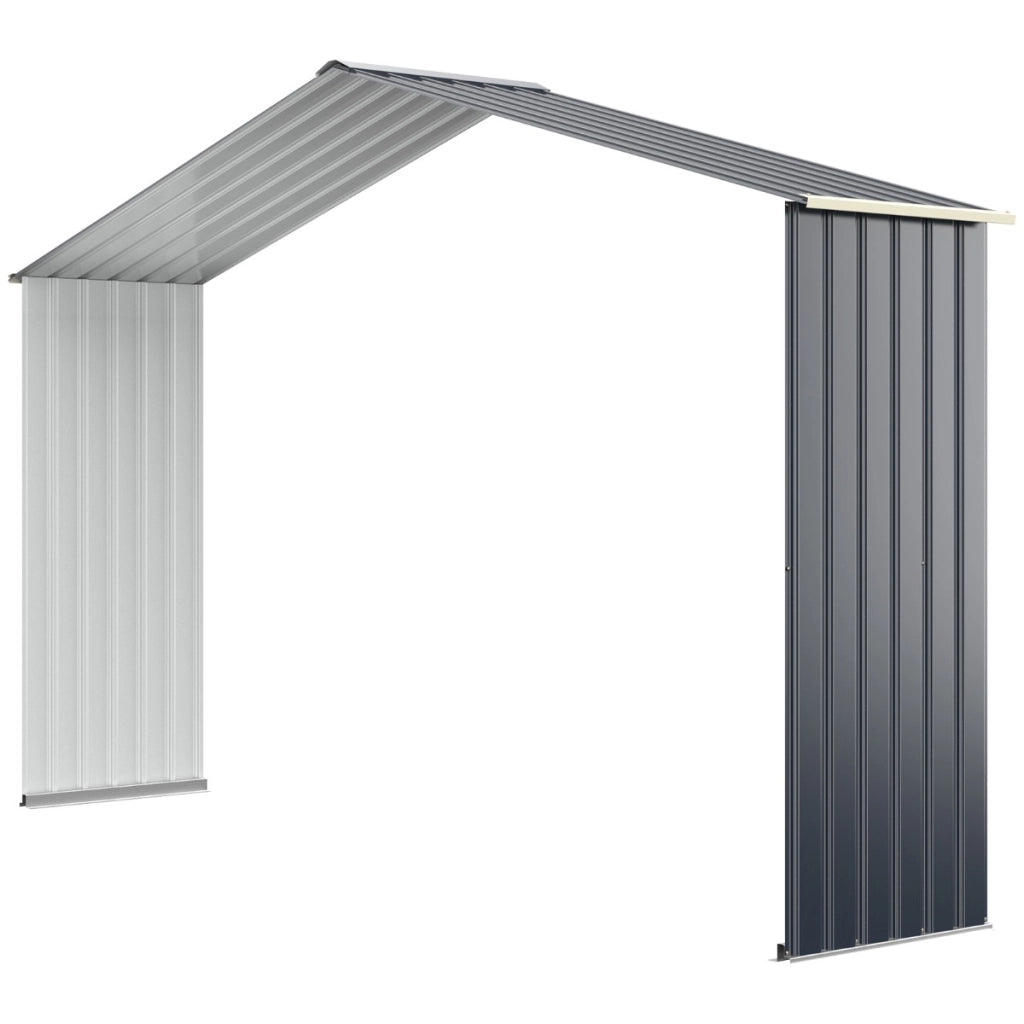 Accessore di espansione della casetta da giardino, Capanno degli attrezzi di metallo con 4 sfiati 330x64x210cm-Casette da giardino
