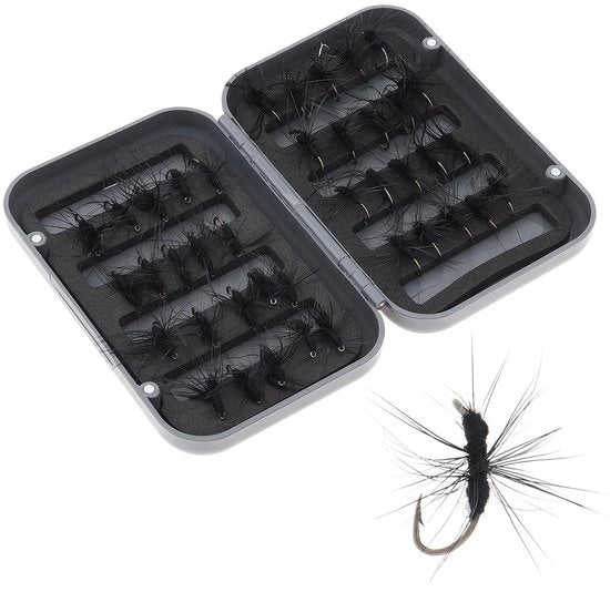Vliegvitto Solidchoice - Aas per Pescare 40 Pezzi - Box Idraulica - Alta Durezza - Resistenza Elevata - Piume Vitali - Atracco per Pescatori