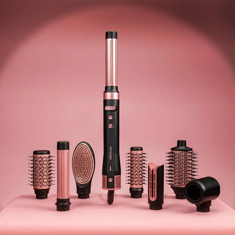 Styler - Capelli modellanti multifunzionali, 8 teste CeramicCare 8in1, AirGlam Gyro. 1500 W, Liscio, Modo e Fibbia, Motore Brushless, Funzione Rotante e Rivestimento Ceramica e Cheratina
