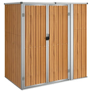 Capanno per Attrezzi-Casetta da Giardino Marrone 161x89x161 cm in Acciaio Zincato