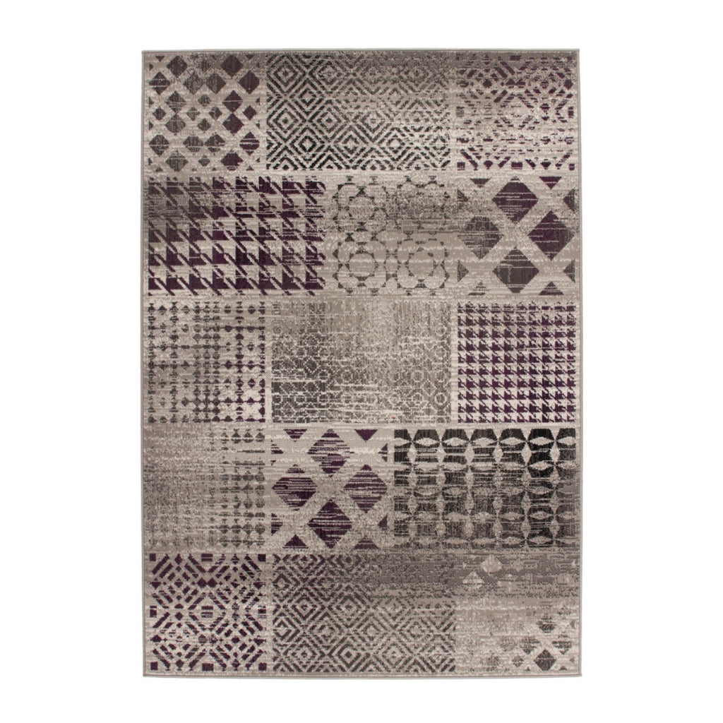 Tappeto moderno Funky 2029 in argento a pelo corto