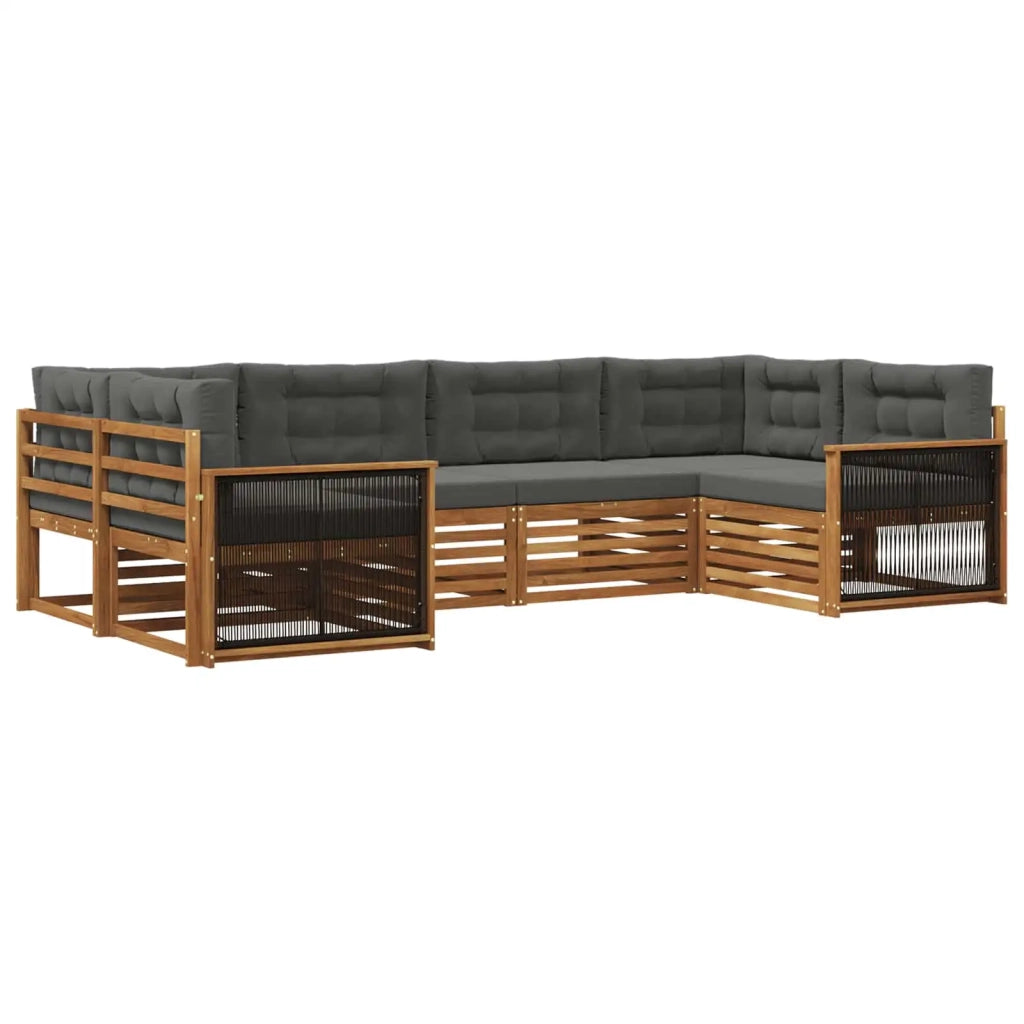 Set di divani da esterno 6 pz Naturale e Antracite 3383775