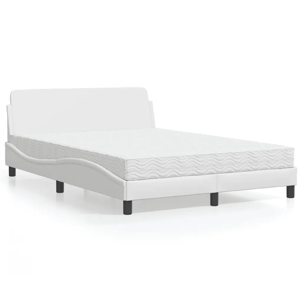 Letto con Materasso Dover Bianco 140x200 cm in Similpelle 3208418