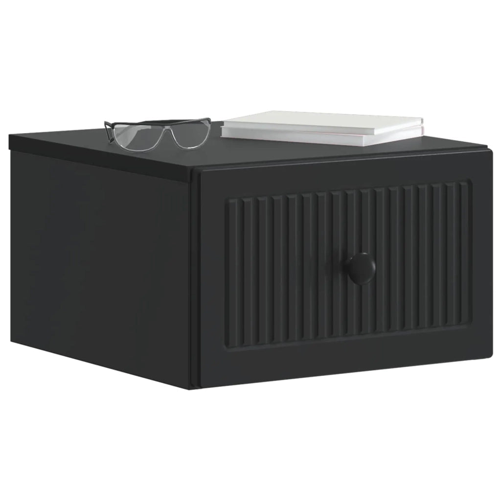 Mobiletto da notte a muro con cassetto Nero 33 x 34,5 x 20 cm 897917