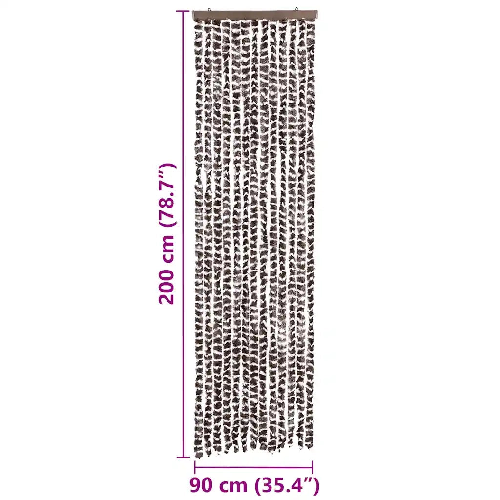 Tenda Antimosche Beige e Marrone 56x200 cm in Ciniglia 377387