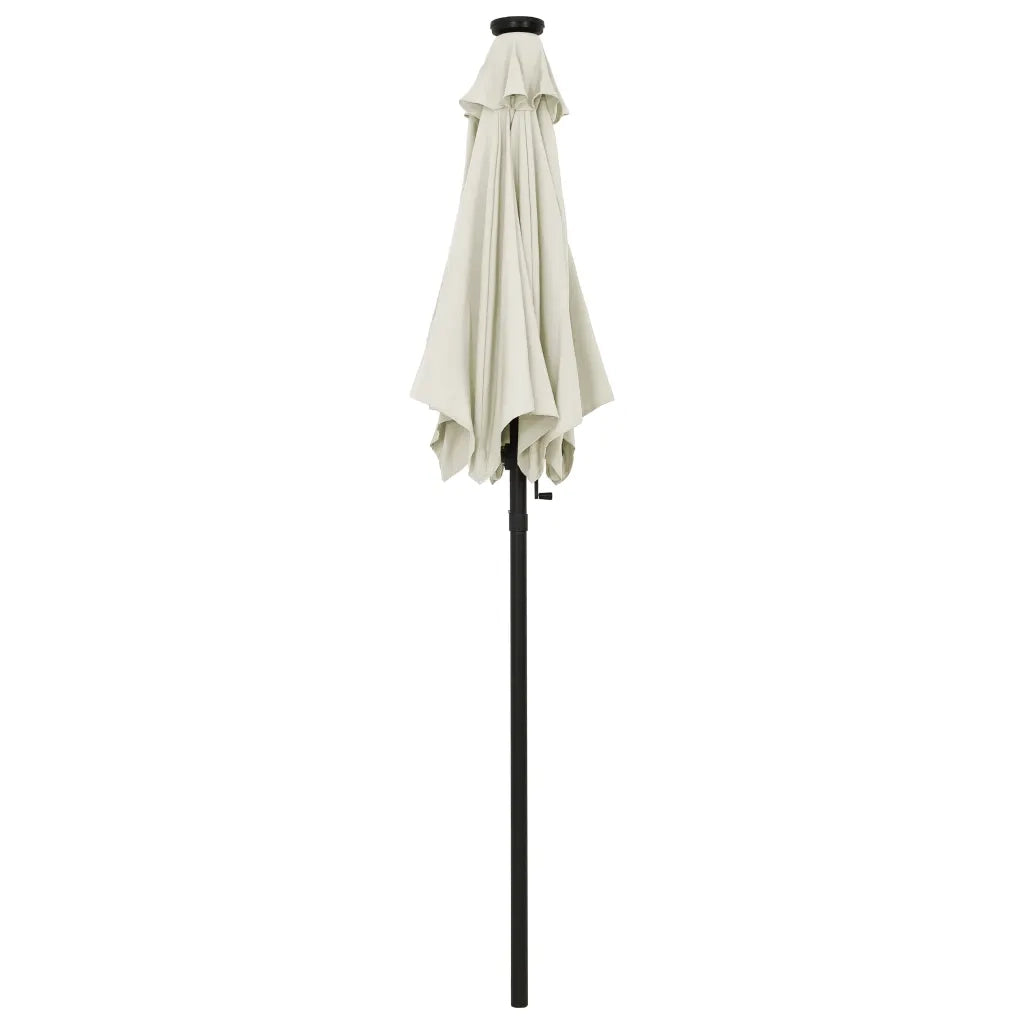 Ombrello | Parasolne da Giardino con Luci LED Sabbia 200x211 cm Alluminio