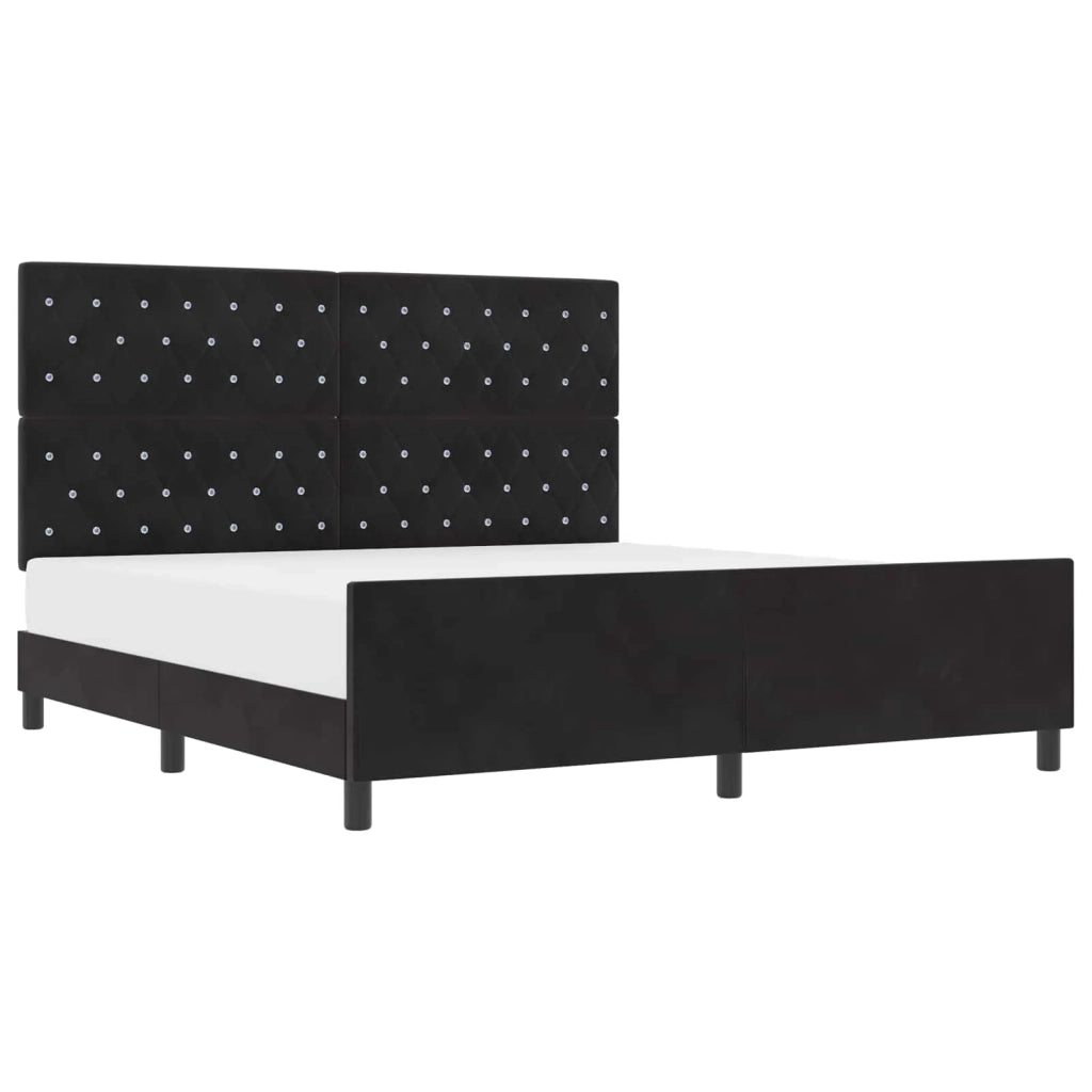 Letto a molle con testiera Nero 180 x 200 cm Velluto 3344893