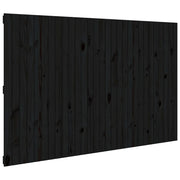Testiera | Testata da Parete Nera 185x3x110 cm in Legno Massello di Pino