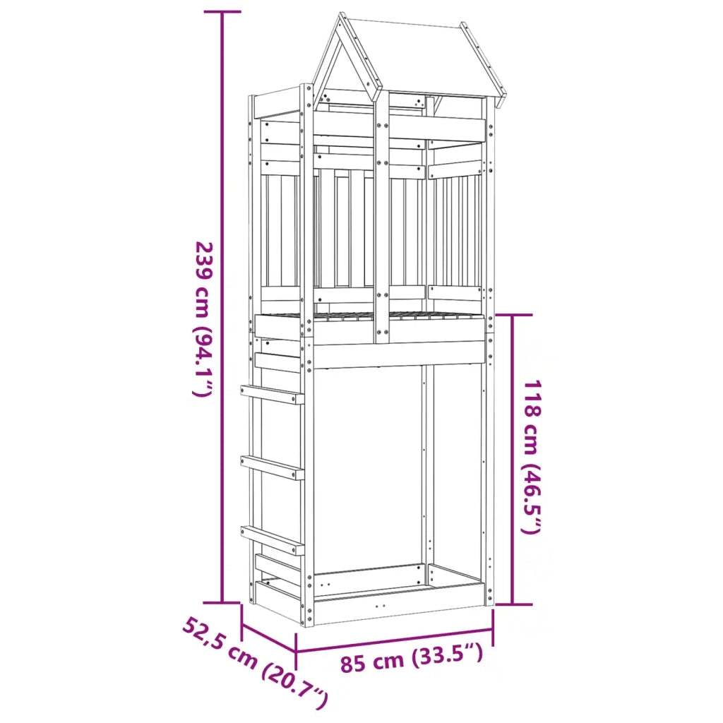 Torre da Gioco Marrone Legno Impregnato Solido