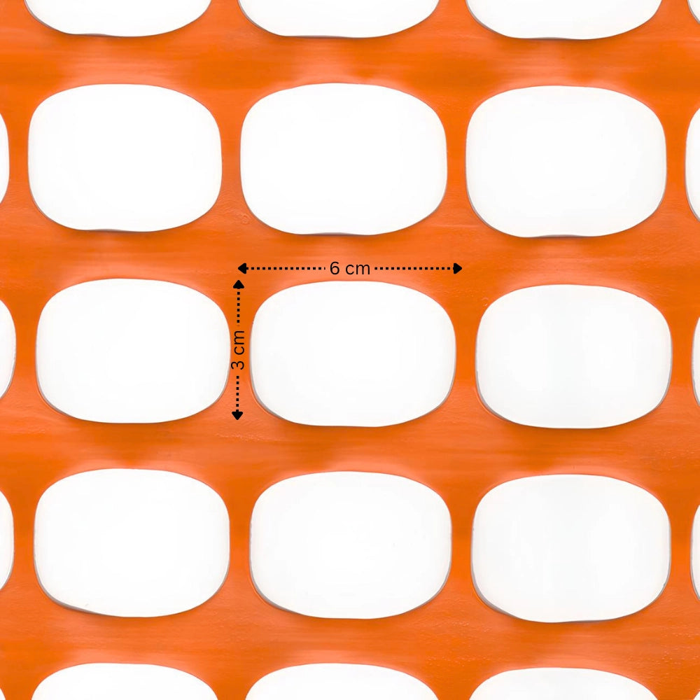 Fortunato rete in pvc per recinzione colore arancione rotolo 1.5 x 50 m