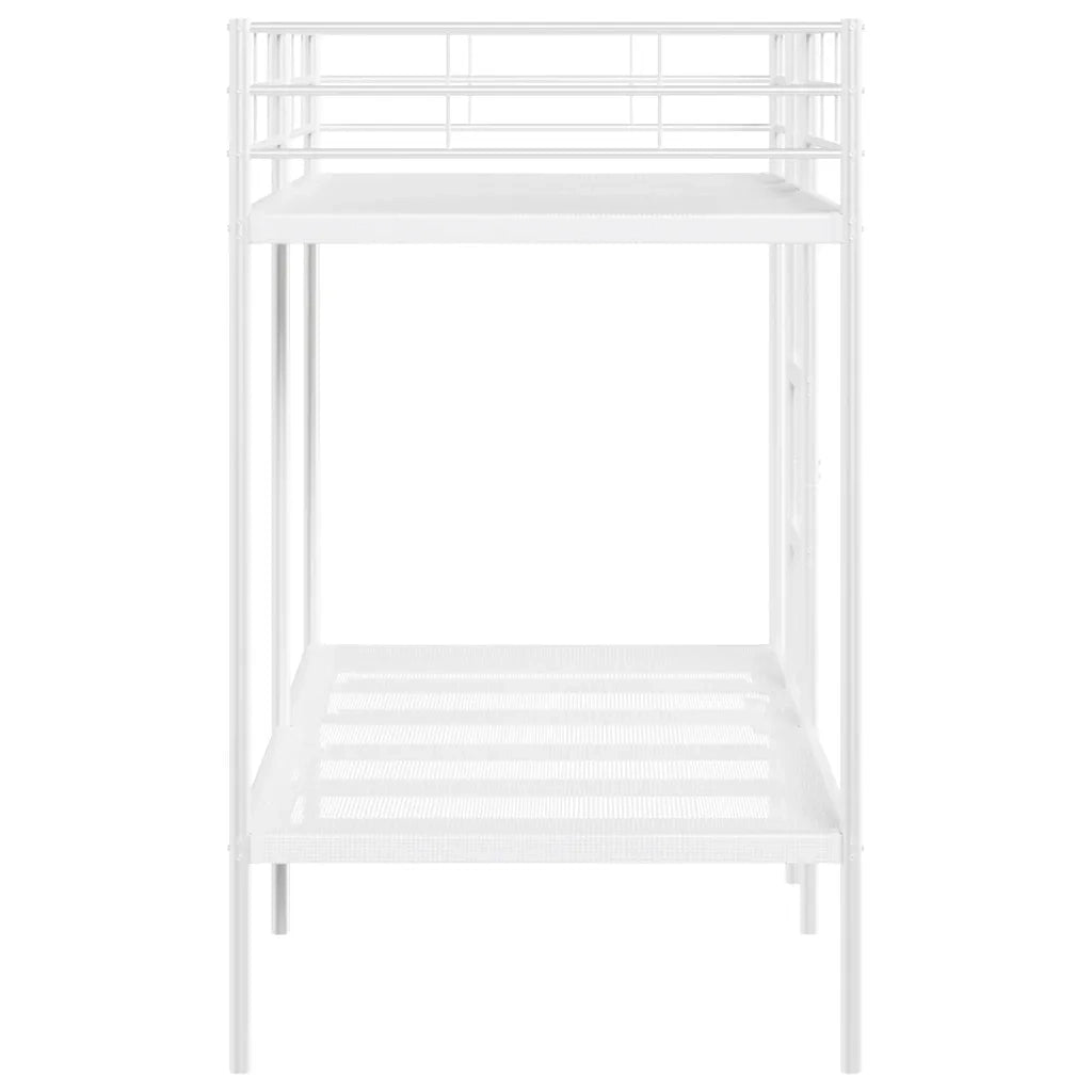 Letto a Castello senza Materasso Bianco 100x190 cm in Acciaio