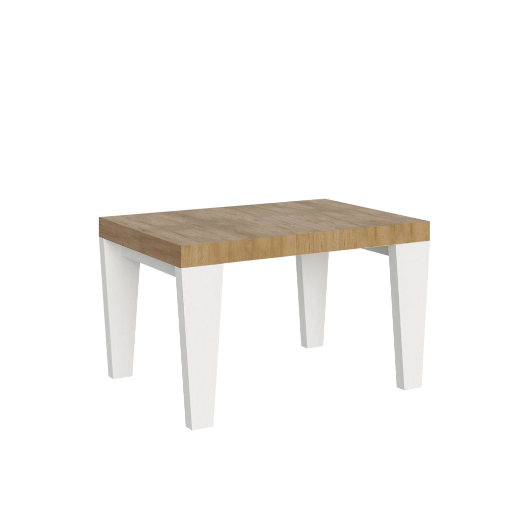 Tavolo Allungabile 130/234x90x77 cm Spimbo Mix  piano Quercia Natura gambe Bianco Frassino