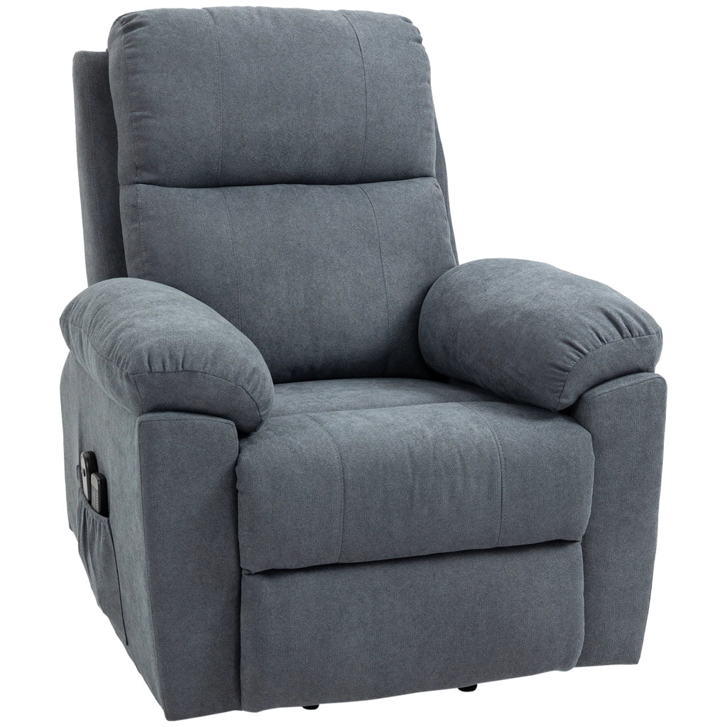 Poltrona Alzapersona Reclinabile Massaggiante con Poggiapiedi ¨C zephmum ¨C Grigio 89x99x103 cm