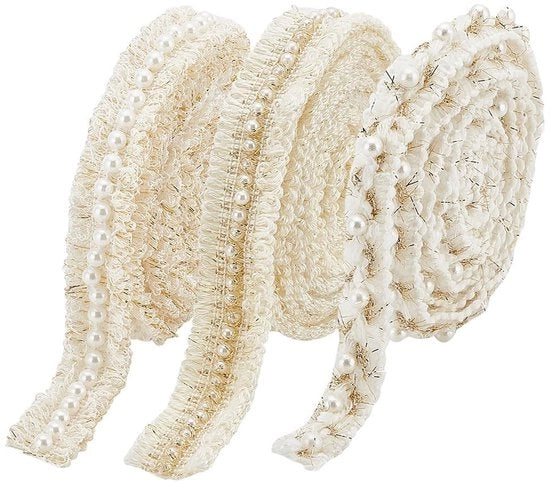 Set di Lint per Decorazione 3 Stili - 3 Pezzi/insieme - 3/4 Pollici (20 mm) - Polyester - Lint per Decorazione - Attività di Ricamo e Sartoria - Lint Decorativo