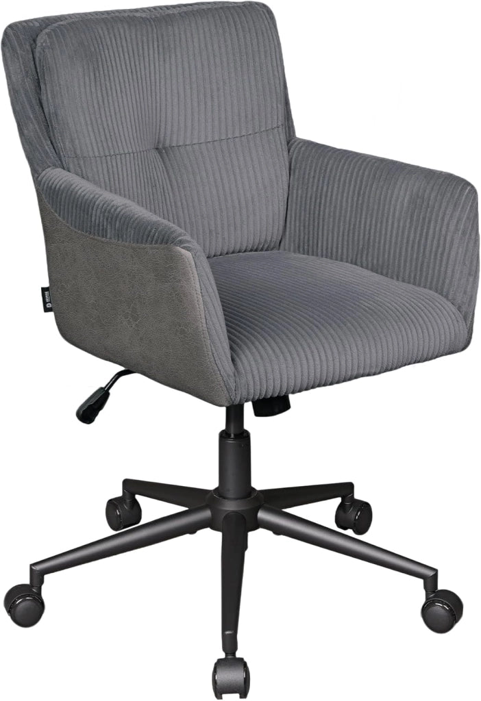Sedia da trucco con rotelle silenziose e regolabile in altezza ¨C zephmum ¨C tessuto di velluto a coste, colore grigio antracite