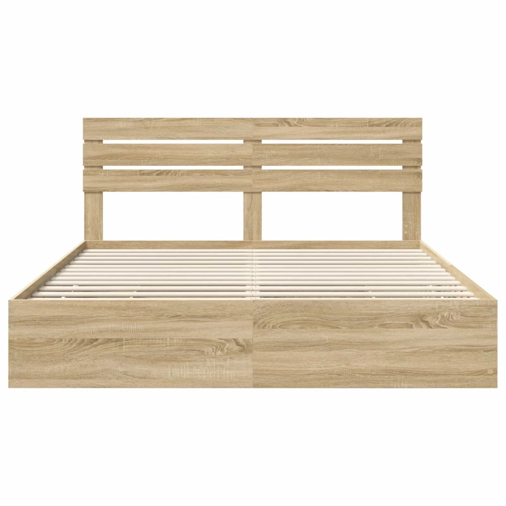 Struttura del letto con cassetto Rovere Sonoma 200 x 200 cm