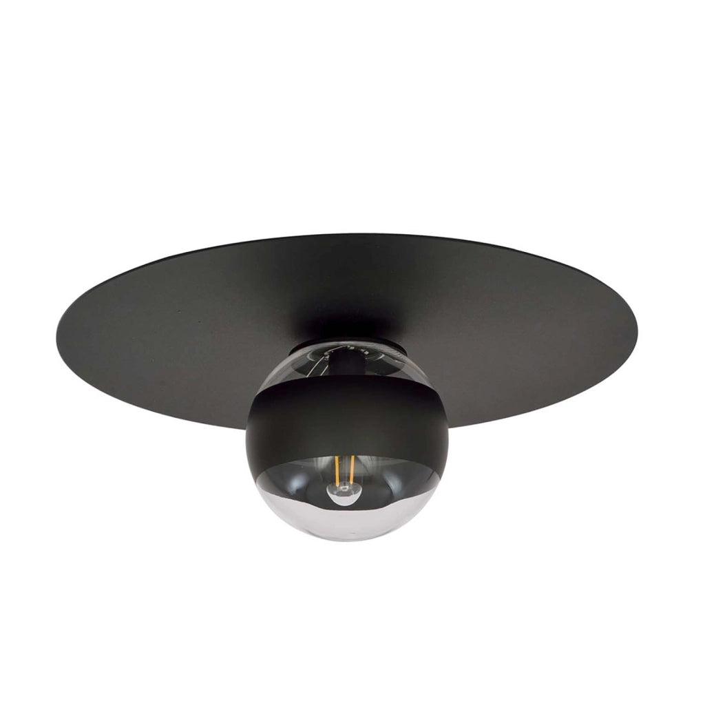 Plafoniera Minimal Mnemosine Acciaio Nero 1 Luce E14 Ip20