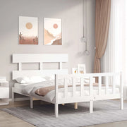 Giroletto senza Materasso-Struttura Letto Bianco 120x200 cm Legno Massello Pino 683488