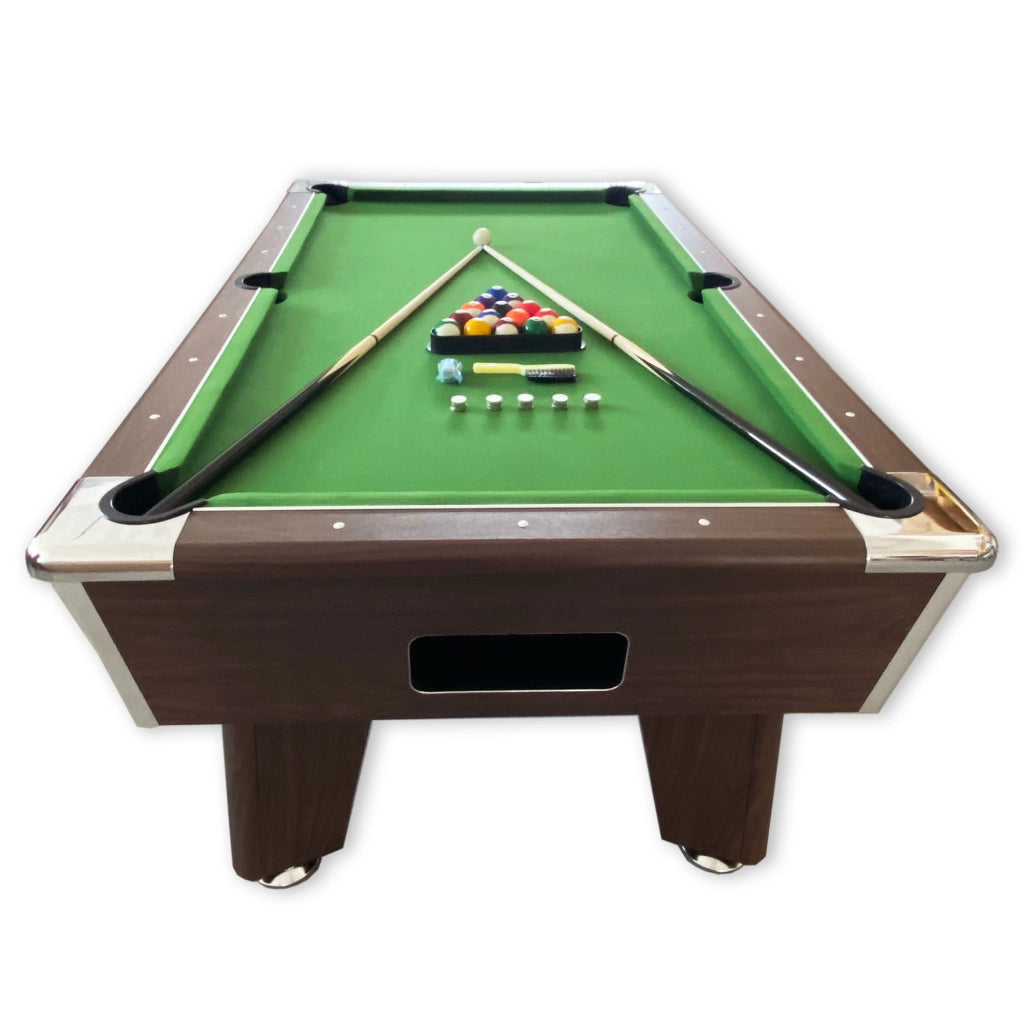Tavolo da Biliardo verde 7 FT con gettoniera manuale – Competition