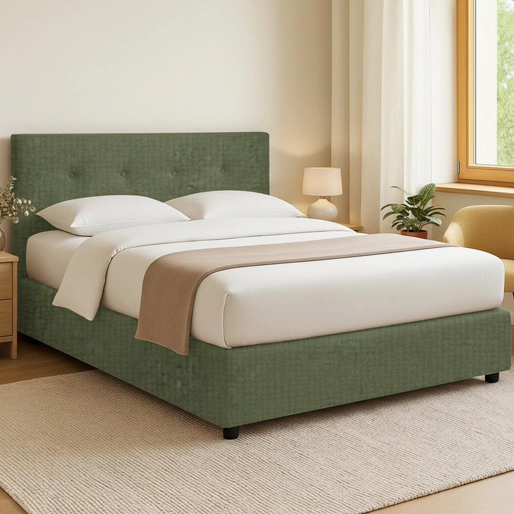 Oxford, Letto Matrimoniale Sfoderabile Made in Italy, Verde