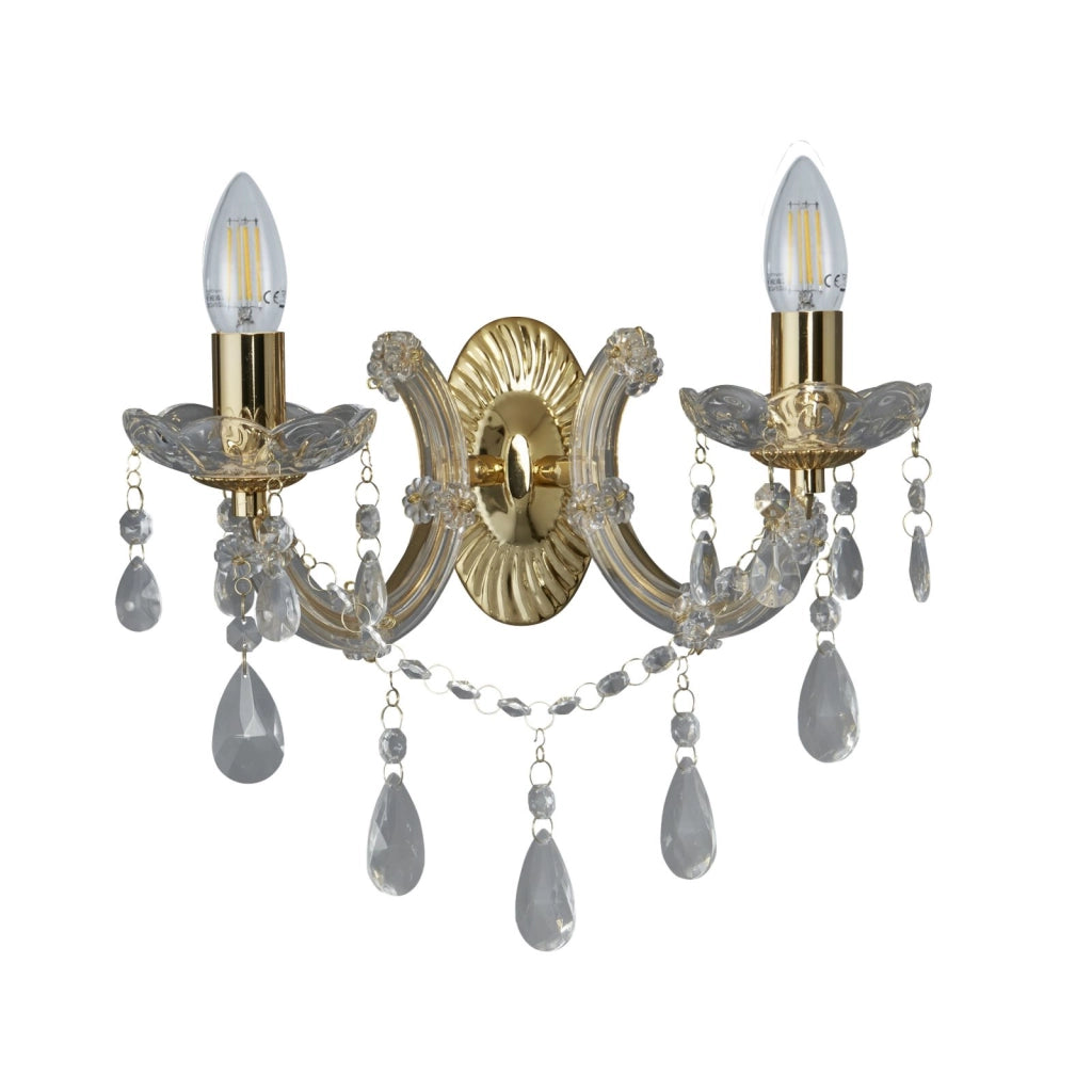 Marie Therese 2Lt Applique - Ottone lucido e acrilico trasparente